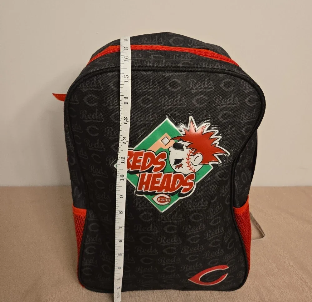 Cincinnati Reds Heads Baseball Backpack Black Red – Preloved